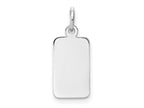 FJC Finejewelers 14 kt White Gold Personalized Plain .018 Gauge Rectangular Engravable Charm 21 x 8 mm