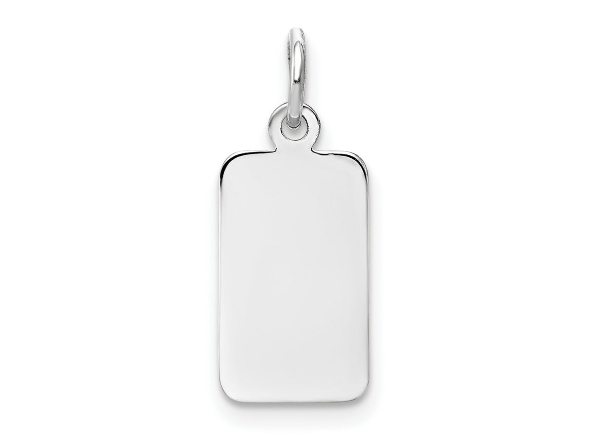 FJC Finejewelers 14 kt White Gold Personalized Plain .018 Gauge Rectangular Engravable Charm 21 x 8 mm