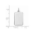 FJC Finejewelers 14 kt White Gold Personalized Plain .011 Gauge Rectangular Engravable Charm 26 x 12 mm