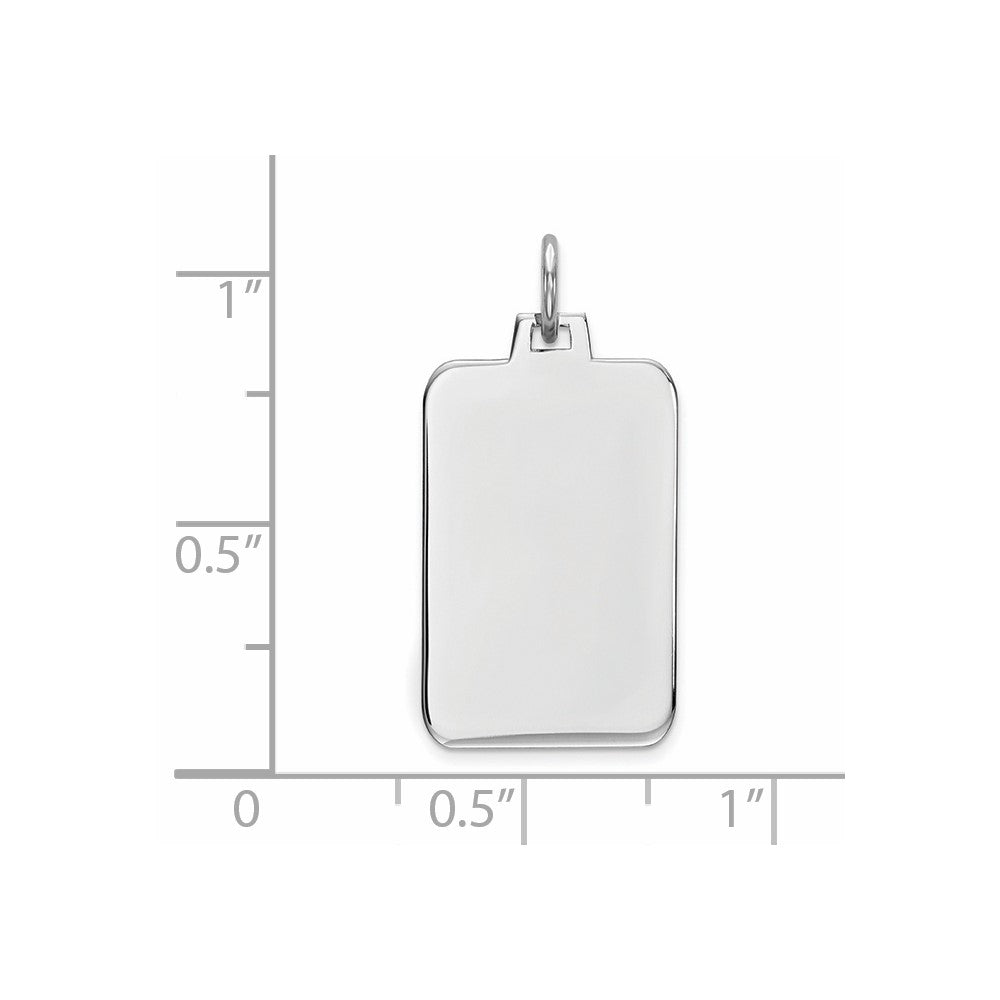 FJC Finejewelers 14 kt White Gold Personalized Plain .011 Gauge Rectangular Engravable Charm 26 x 12 mm