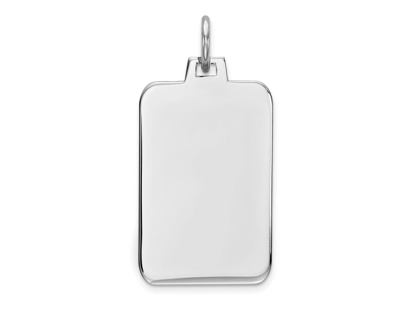 FJC Finejewelers 14 kt White Gold Personalized Plain .011 Gauge Rectangular Engravable Charm 26 x 12 mm