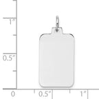 FJC Finejewelers 14 kt White Gold Personalized Plain .018 Gauge Rectangular Engravable Charm 26 x 12 mm