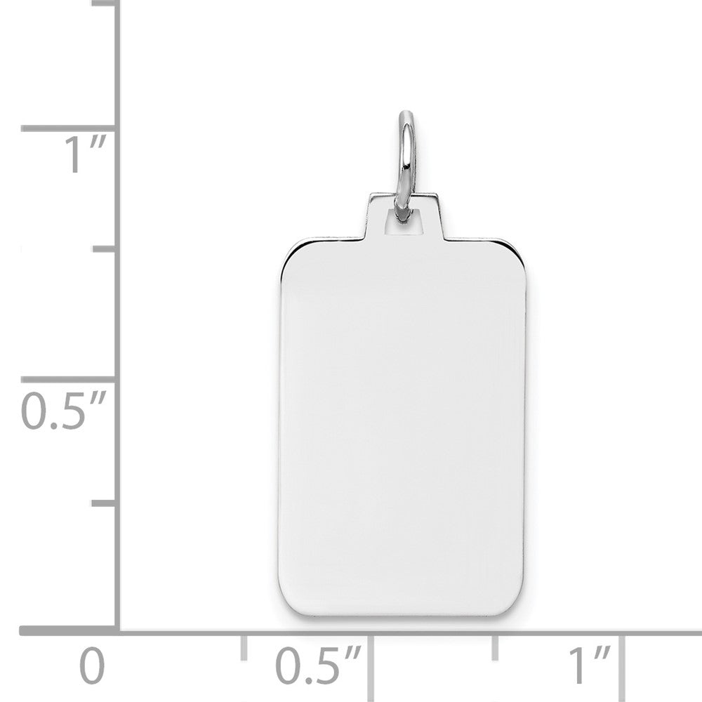 FJC Finejewelers 14 kt White Gold Personalized Plain .018 Gauge Rectangular Engravable Charm 26 x 12 mm