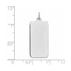 FJC Finejewelers 14 kt White Gold Personalized Plain .011 Gauge Rectangular Engravable Charm 32 x 13 mm