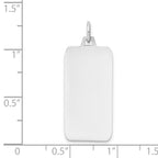 FJC Finejewelers 14 kt White Gold Plain .027 Gauge Rectangular Engravable Dog Tag 32 x 12 mm