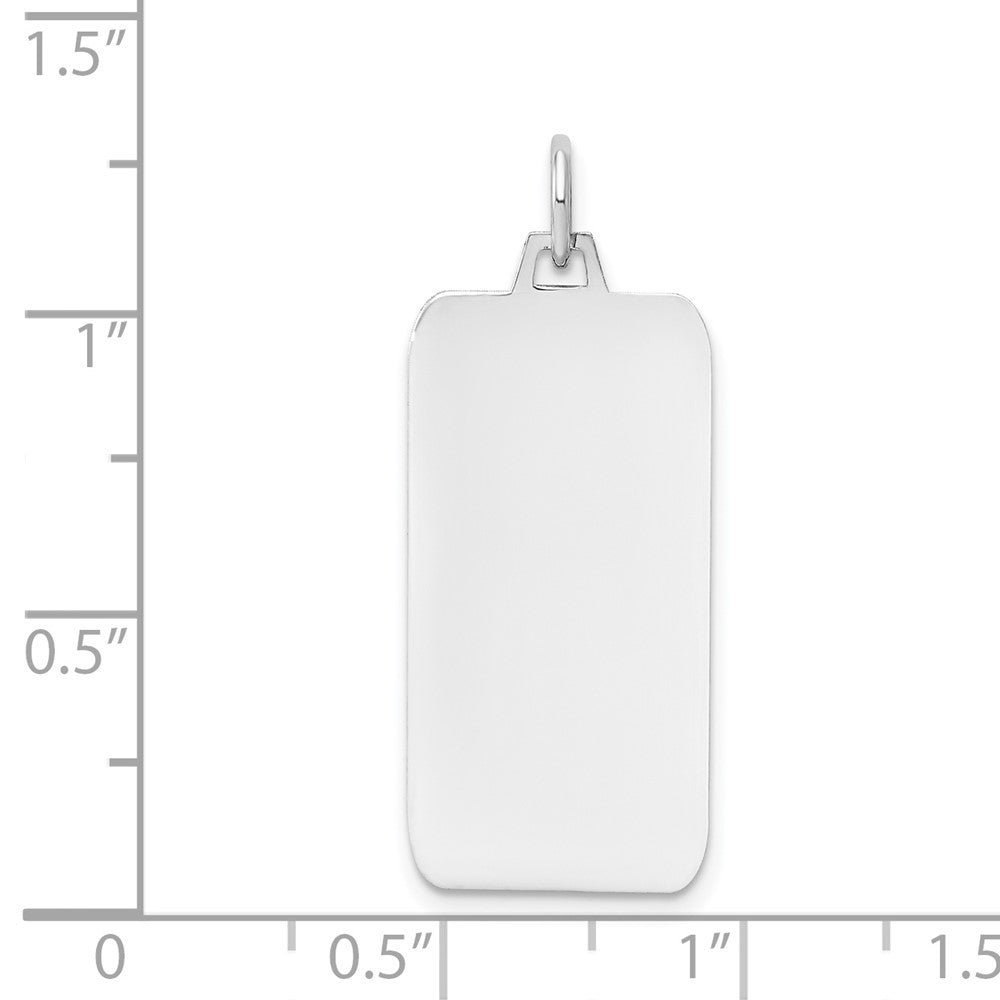 FJC Finejewelers 14 kt White Gold Plain .027 Gauge Rectangular Engravable Dog Tag 32 x 12 mm