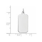 FJC Finejewelers 14 kt White Gold Personalized Plain .011 Gauge Rectangular Engravable Charm 25 x 11 mm