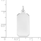 FJC Finejewelers 14 kt White Gold Personalized Plain .027 Gauge Rectangular Engravable Charm 25 x 11 mm