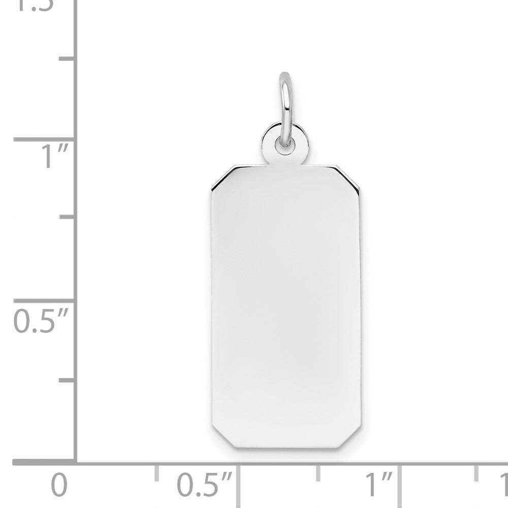 FJC Finejewelers 14 kt White Gold Personalized Plain .027 Gauge Rectangular Engravable Charm 25 x 11 mm