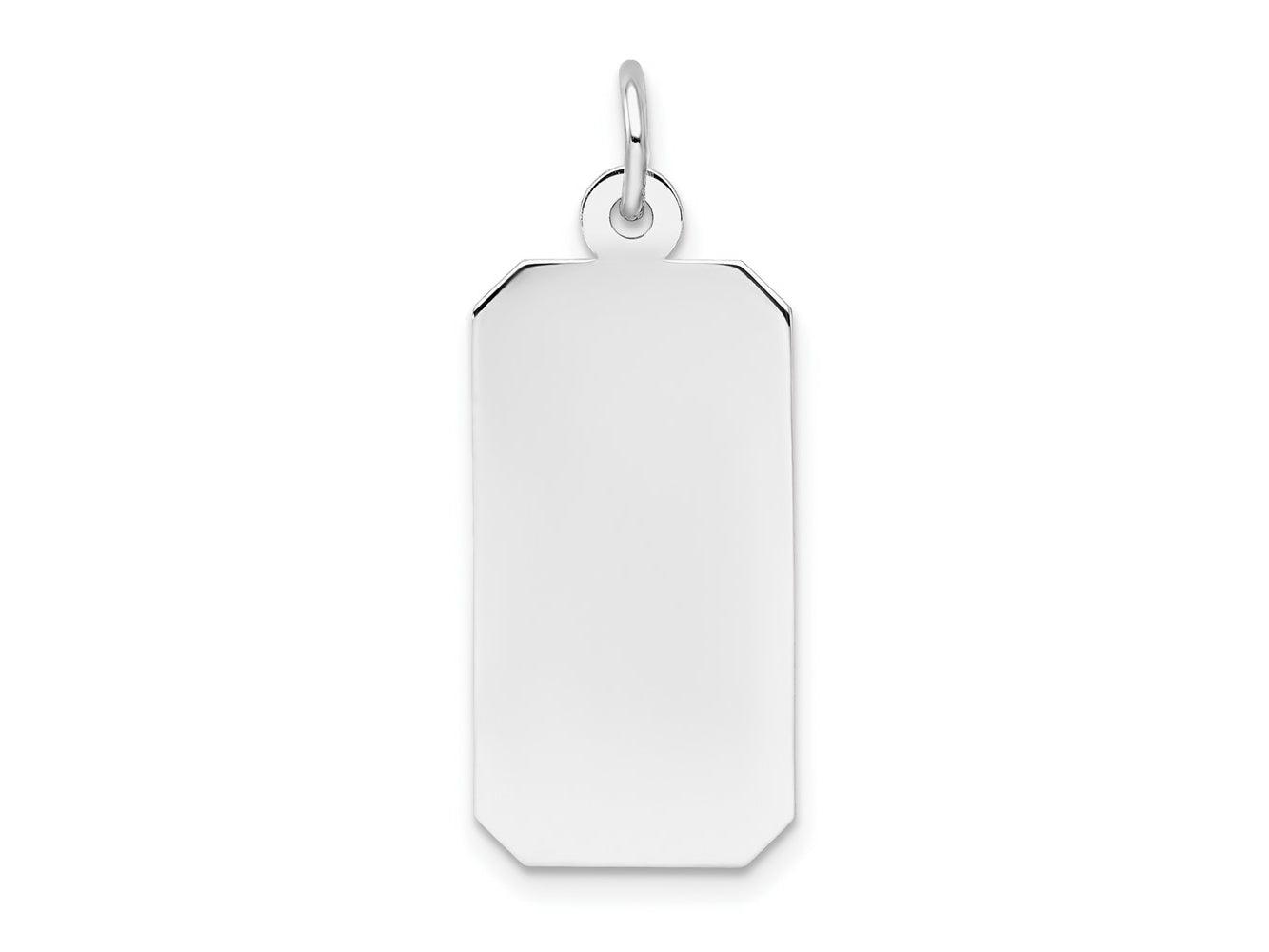 FJC Finejewelers 14 kt White Gold Personalized Plain .027 Gauge Rectangular Engravable Charm 25 x 11 mm