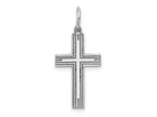 FJC Finejewelers 14 kt White Gold Solid Laser Etched Cross Charm 25 mm x 12 mm