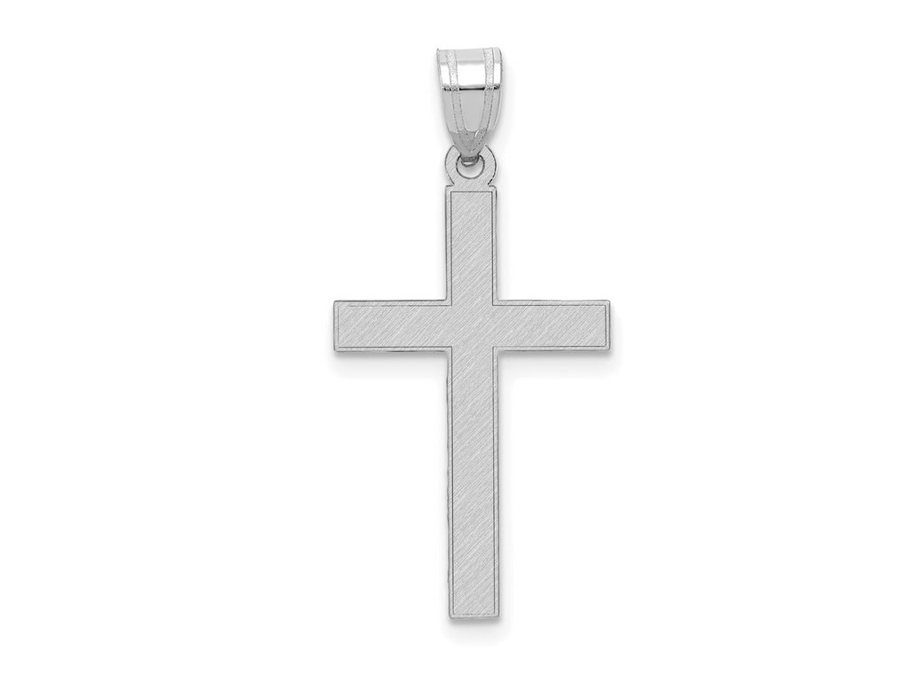 FJC Finejewelers 14 kt White Gold Florentine Satin Latin Cross Charm 28 mm x 15 mm