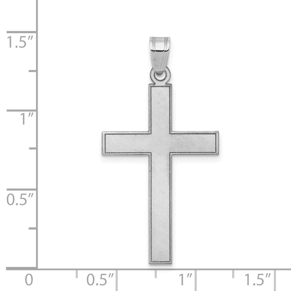 FJC Finejewelers 14 kt White Gold Florentine Satin Cross Charm 36 mm x 18 mm