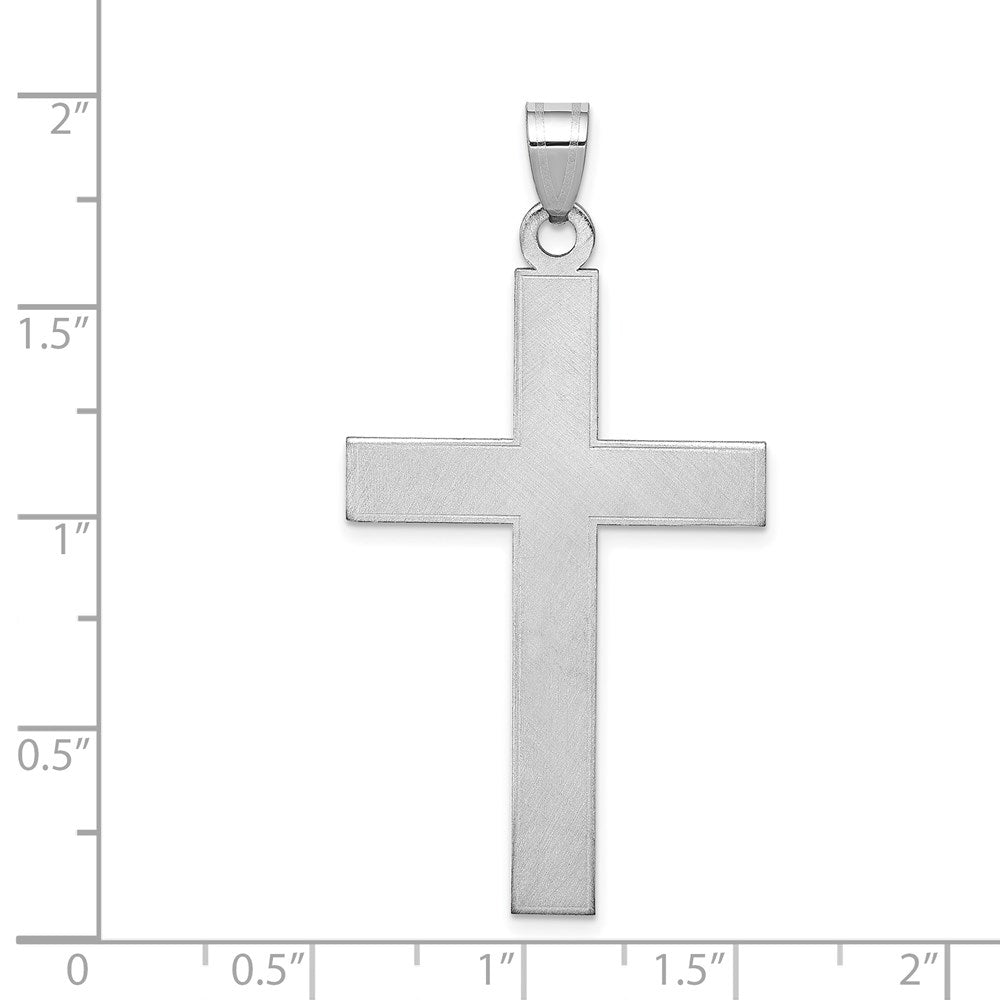 FJC Finejewelers 14 kt White Gold Florentine Satin Cross Charm 48 mm x 25 mm