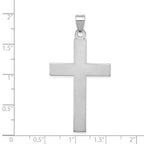 FJC Finejewelers 14 kt White Gold Florentine Satin Cross Charm 48 mm x 25 mm