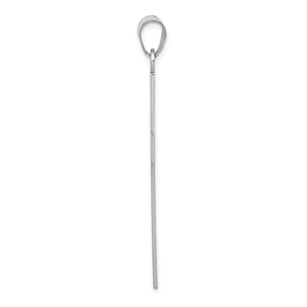 FJC Finejewelers 14 kt White Gold Florentine Satin Cross Charm 48 mm x 25 mm