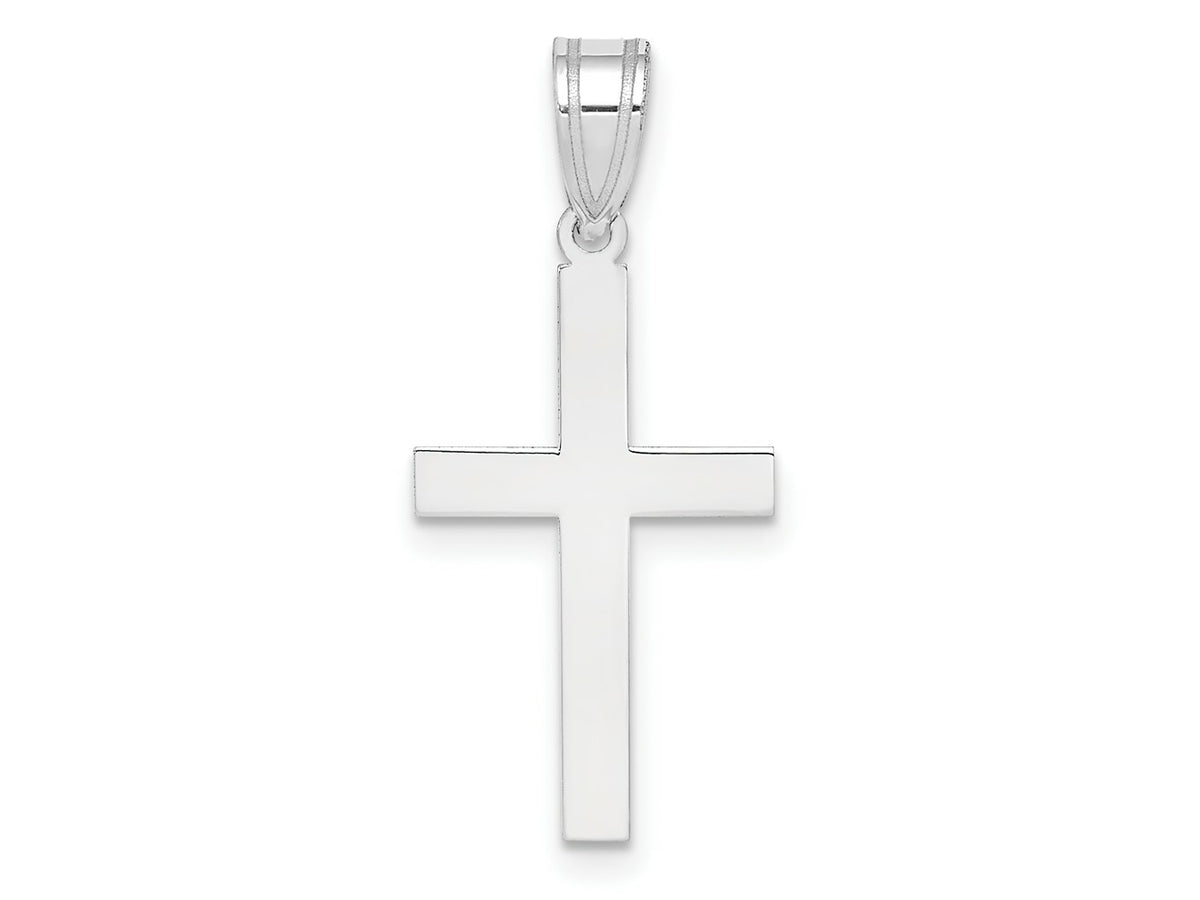 FJC Finejewelers 14 kt White Gold Polished Cross Charm 26 mm x 11 mm