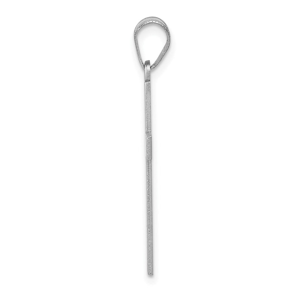 FJC Finejewelers 14 kt White Gold Polished Cross Charm 30 mm x 15 mm