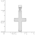 FJC Finejewelers 14 kt White Gold Polished Cross Charm 30 mm x 15 mm