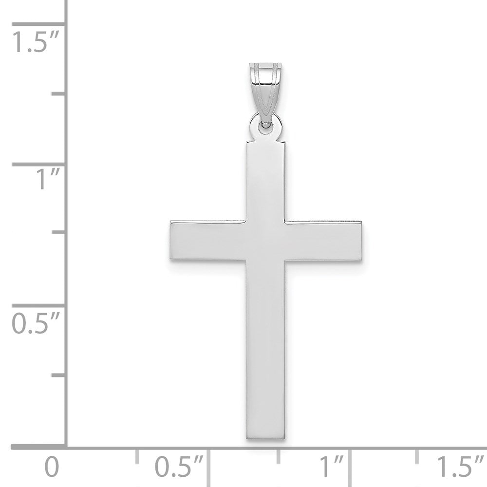 FJC Finejewelers 14 kt White Gold Polished Cross Charm 36 mm x 19 mm