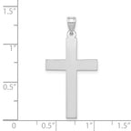 FJC Finejewelers 14 kt White Gold Polished Cross Charm 36 mm x 19 mm