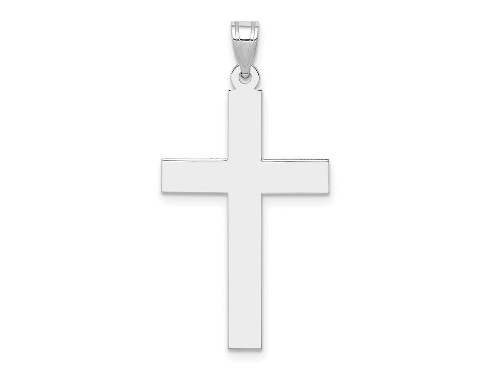 FJC Finejewelers 14 kt White Gold Polished Cross Charm 36 mm x 19 mm