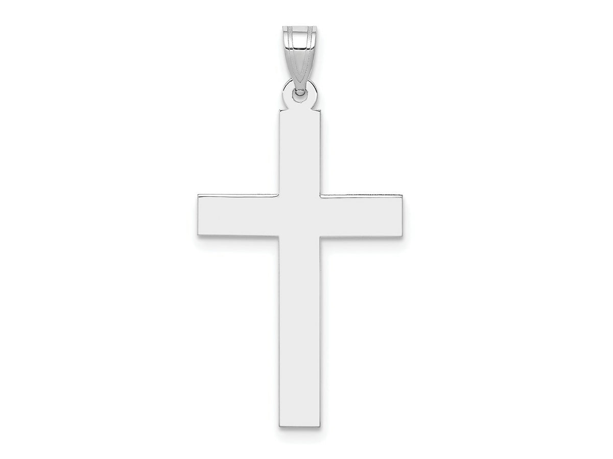 FJC Finejewelers 14 kt White Gold Polished Cross Charm 36 mm x 19 mm