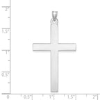 FJC Finejewelers 14 kt White Gold Polished Cross Charm 50 mm x 25 mm