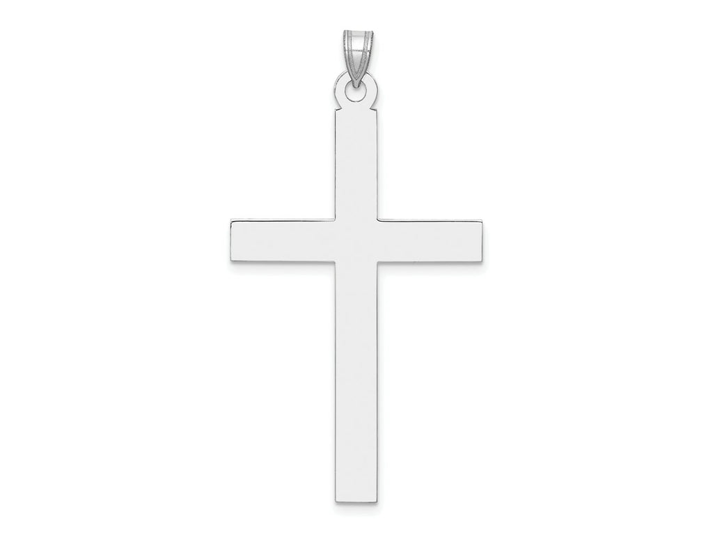 FJC Finejewelers 14 kt White Gold Polished Cross Charm 50 mm x 25 mm