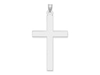 FJC Finejewelers 14 kt White Gold Polished Cross Charm 50 mm x 25 mm