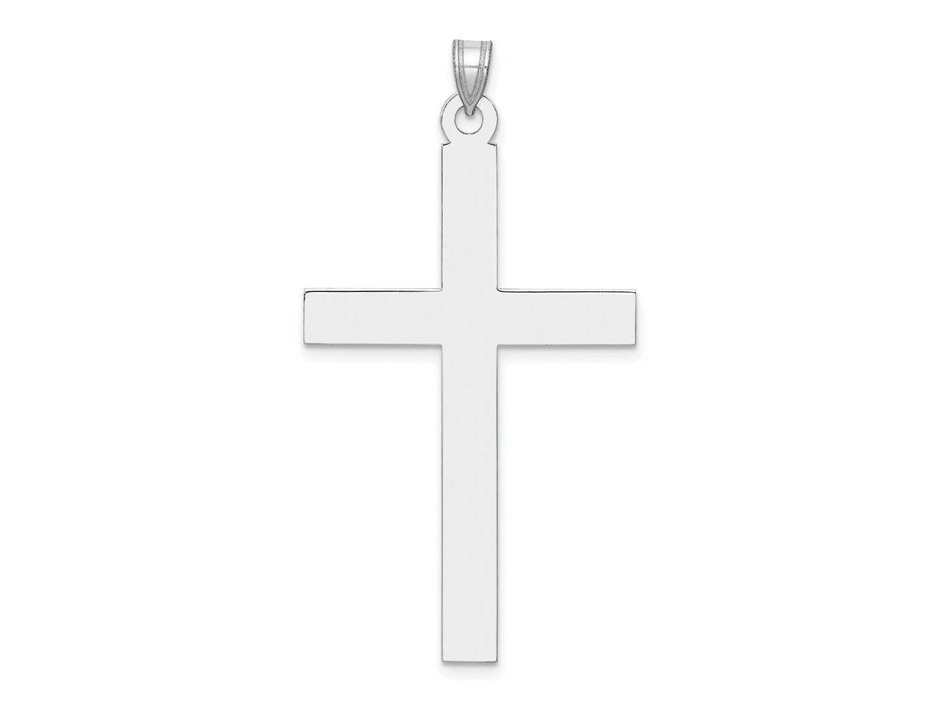 FJC Finejewelers 14 kt White Gold Polished Cross Charm 50 mm x 25 mm