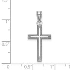 FJC Finejewelers 14 kt White Gold Solid Laser Etched Cross Charm 28 mm x 15 mm