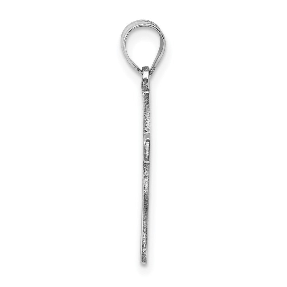 FJC Finejewelers 14 kt White Gold Solid Laser Etched Polished Cross Charm 25 mm x 12 mm