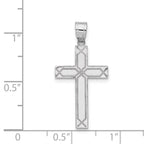 FJC Finejewelers 14 kt White Gold Solid Laser Etched Cross Charm 29 mm x 14 mm