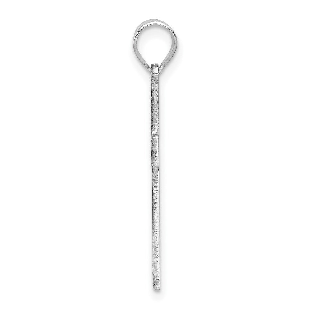 FJC Finejewelers 14 kt White Gold Solid Laser Etched Cross Charm 29 mm x 14 mm