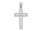 FJC Finejewelers 14 kt White Gold Solid Laser Etched Cross Charm 29 mm x 14 mm