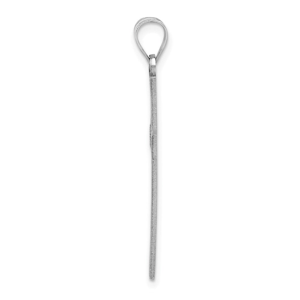 FJC Finejewelers 14 kt White Gold Solid Laser Etched Cross Charm 36 mm x 18 mm