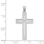 FJC Finejewelers 14 kt White Gold Solid Laser Etched Cross Charm 37 mm x 19 mm