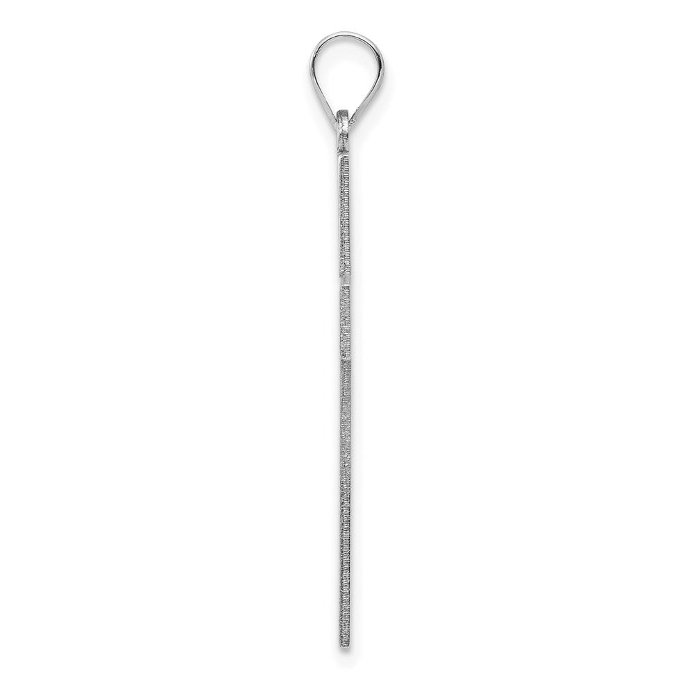 FJC Finejewelers 14 kt White Gold Solid Laser Etched Cross Charm 37 mm x 19 mm