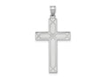 FJC Finejewelers 14 kt White Gold Solid Laser Etched Cross Charm 37 mm x 19 mm