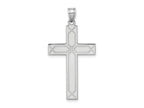 FJC Finejewelers 14 kt White Gold Solid Laser Etched Cross Charm 37 mm x 19 mm