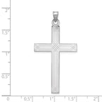 FJC Finejewelers 14 kt White Gold Solid Laser Etched Cross Charm 48 mm x 25 mm