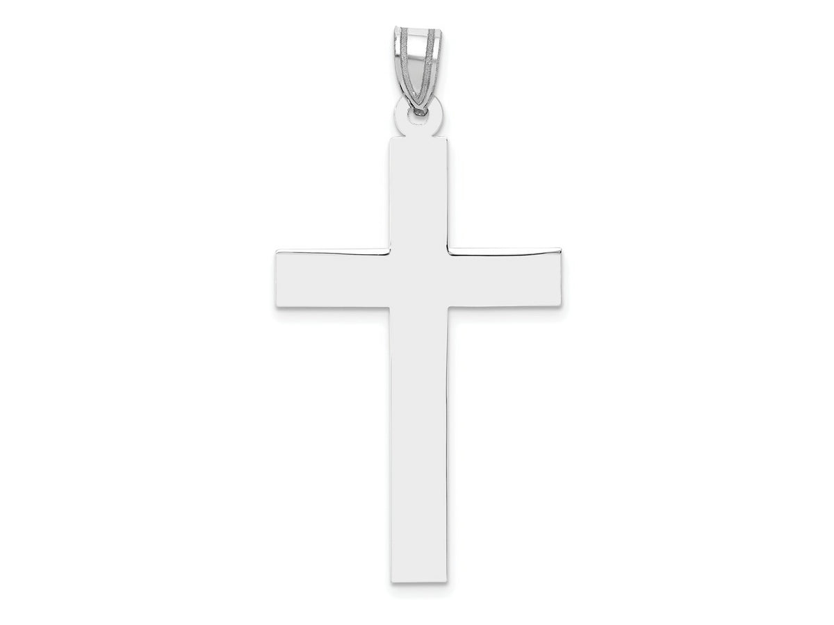 FJC Finejewelers 14 kt White Gold Polished Cross Charm 46 mm x 24 mm