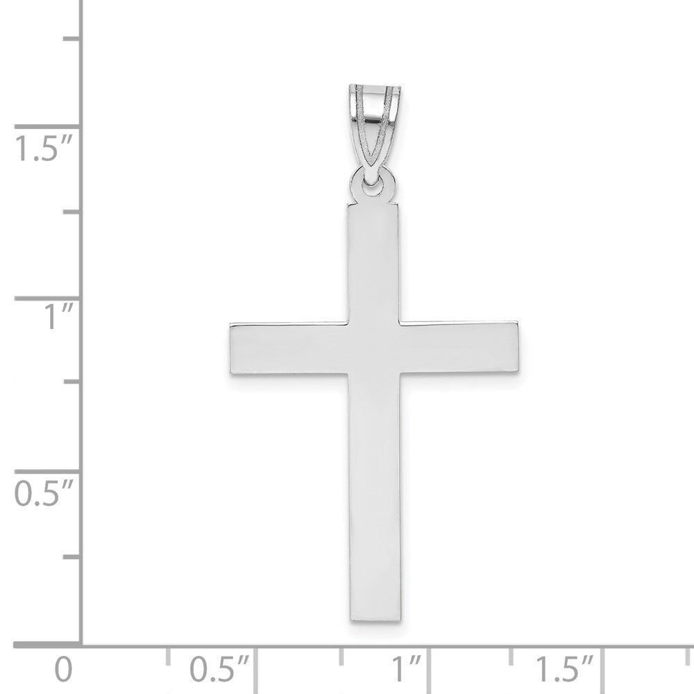 FJC Finejewelers 14 kt White Gold Polished Cross Charm 39 mm x 21 mm