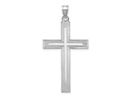 FJC Finejewelers 14 kt White Gold Solid Laser Etched Cross Charm 49 mm x 25 mm