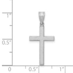 FJC Finejewelers 14 kt White Gold Florentine Satin Latin Cross Charm 25 mm x 12 mm