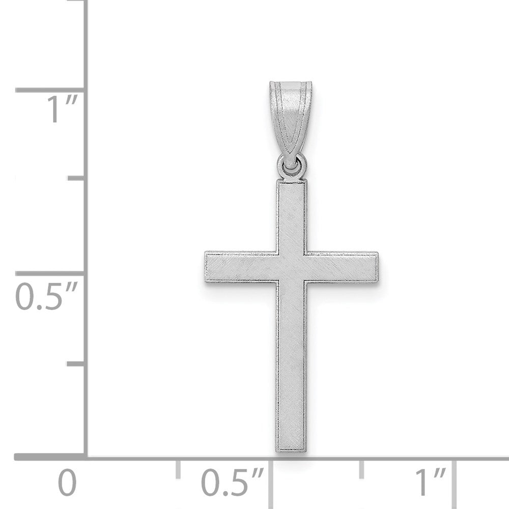 FJC Finejewelers 14 kt White Gold Florentine Satin Latin Cross Charm 25 mm x 12 mm