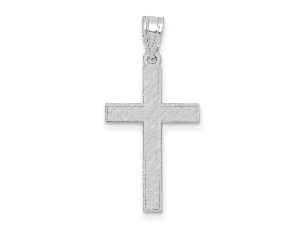 FJC Finejewelers 14 kt White Gold Florentine Satin Latin Cross Charm 25 mm x 12 mm