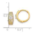 FJC Finejewelers 14 kt Yellow Gold Polished Fancy CZ Hoop Earrings 12 x 12 mm