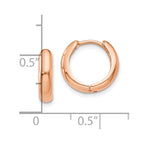 FJC Finejewelers 14 kt Rose Gold Huggies Polished Hinged Hoop Earrings 11 mm x 12 mm